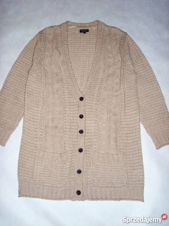 Wspaniały sweter ciepły kieszenie luźny 44 46 Inny materiał małopolskie