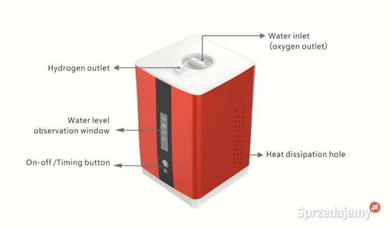 INHALATOR WODORU molekularnego H2 i tlenu
