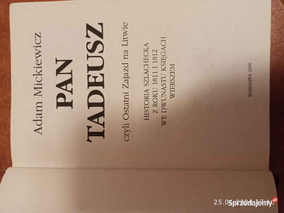Książka pt Pan Tadeuszautor Adam Mickiewicz ISBN 8386858613 Koszalin