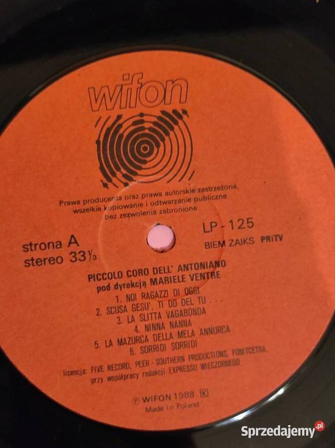 1988 piccolo coro dell antoniano mariele ventre Płyty i kasety świętokrzyskie Kielce