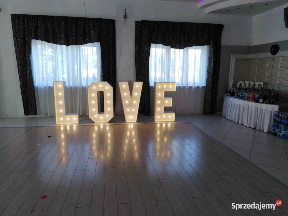 Napis LOVE Szałe obsługa imprez