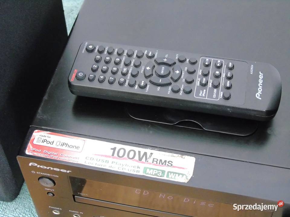 Wieża Pioneer pilot USB mp3 CD RDS AUX kol