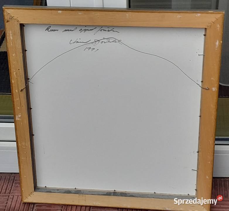 Obraz na płycie złota rama Malarstwo