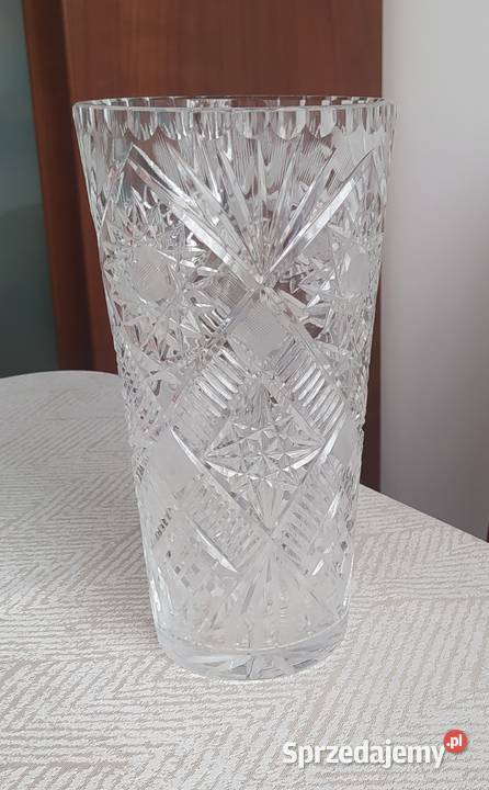 Kryształowy wazon z PRLu Porcelana i szkło Gostynin