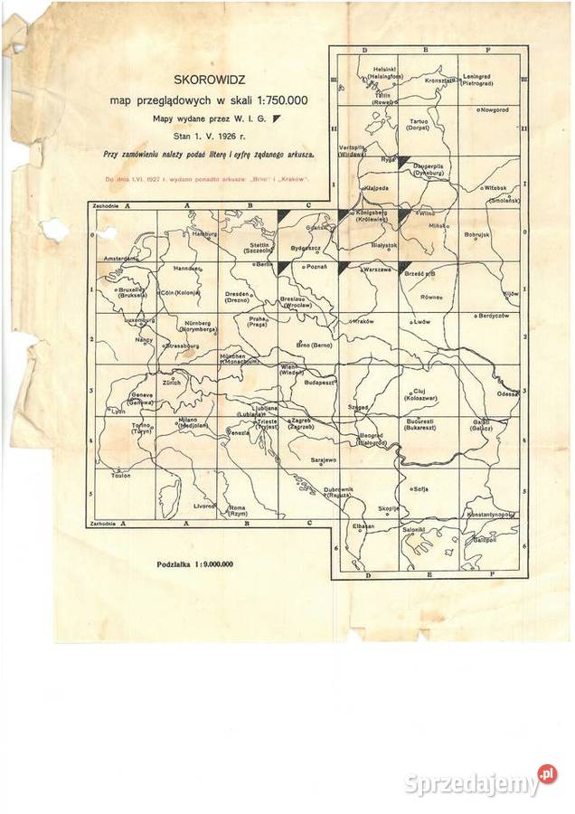 SKOROWIDZ mapa prądowa z 1929 r