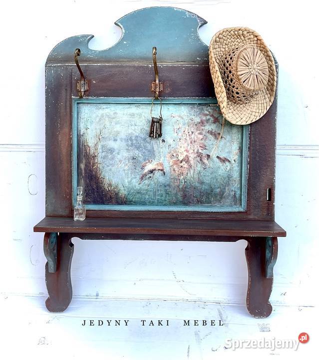 Wieszak z półką vintage rustykalny shabby chic podkarpackie Przeworsk sprzedam