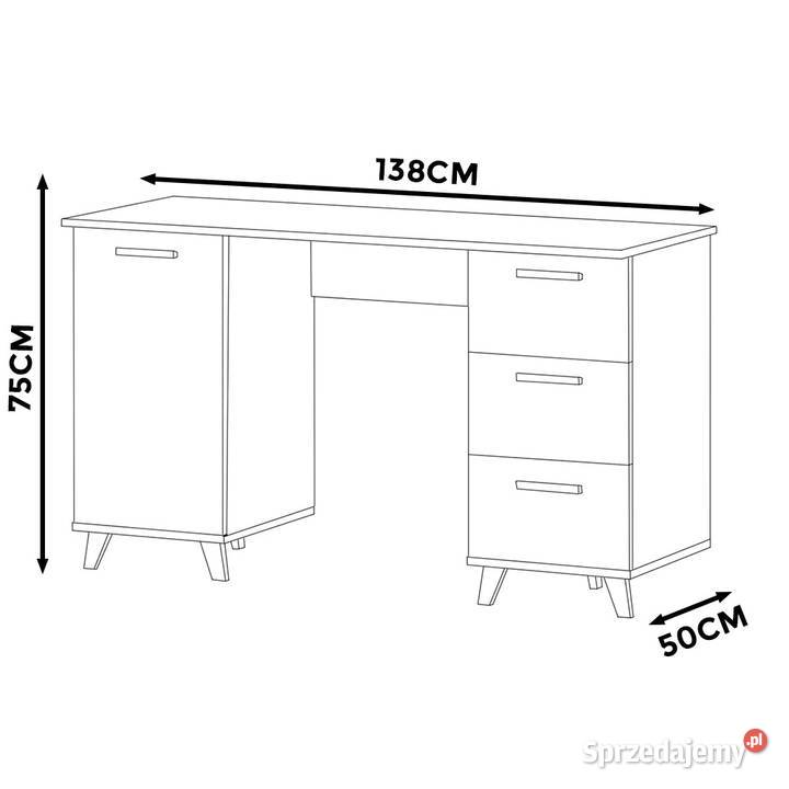 Biurko Białe Komputerowe Skandynawskie 3 50cm sprzedam