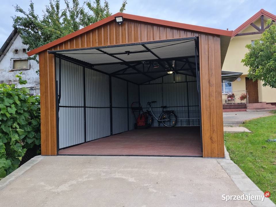 Drewnopodobny Garaż Blaszany Złoty Dąb Garaże opolskie Namysłów