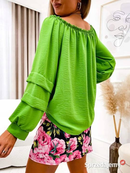 Bluzka Hiszpanka zielona UNI biust 126 zielony Moda i Styl sprzedam