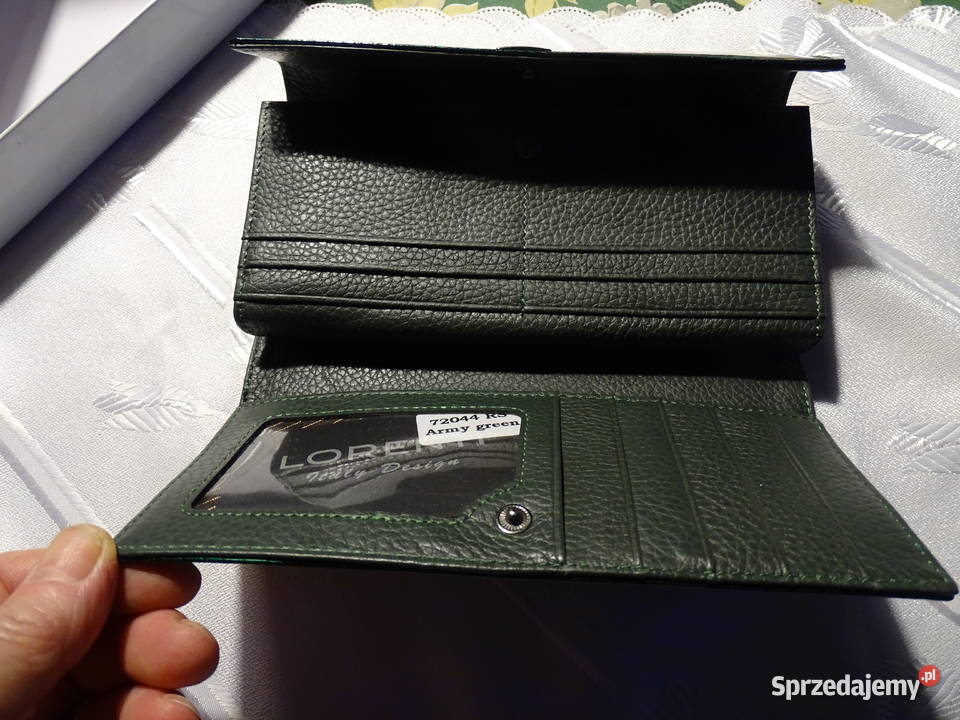 Skórzany lakierowany portfel damski firmy LOREN Pozostałe Różan
