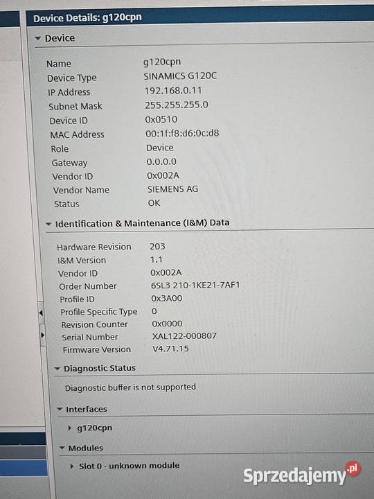 Sinamics G120C PN 6SL32101KE217AF1 Tychy