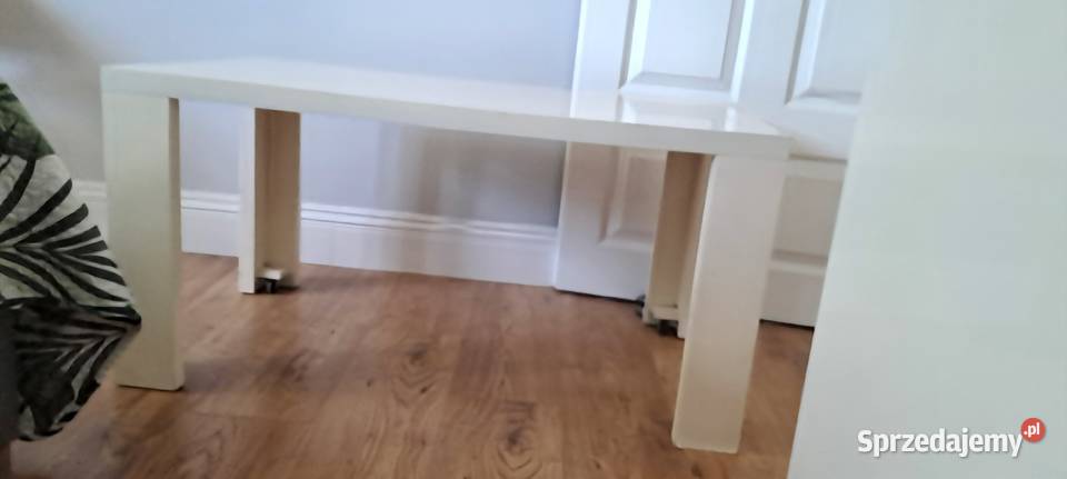 elegancka biała ława na kółkach 51cm Białystok