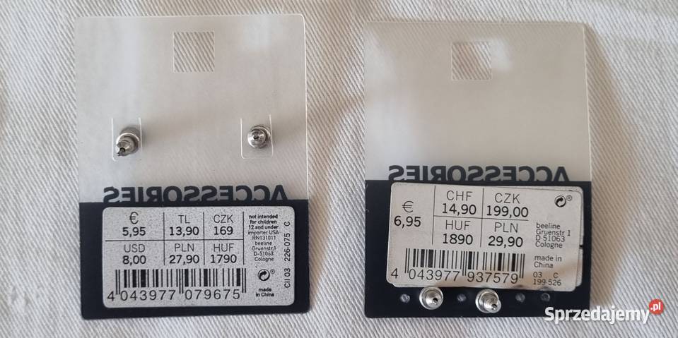 2 pary kolczyków Beeline Ozdoby Warszawa