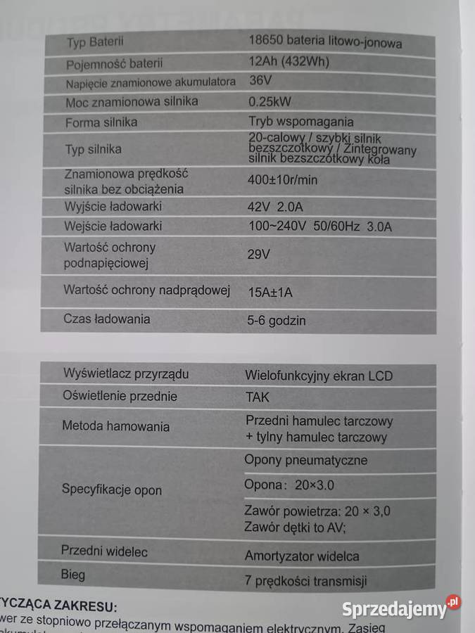 Rower elektryczny składany Wrocław sprzedam