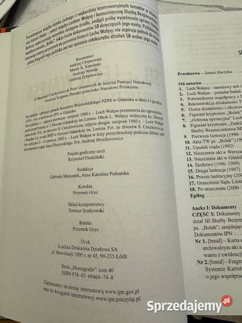 Książka SB Lech Wałęsa Przyczynek do biografii Częstochowa