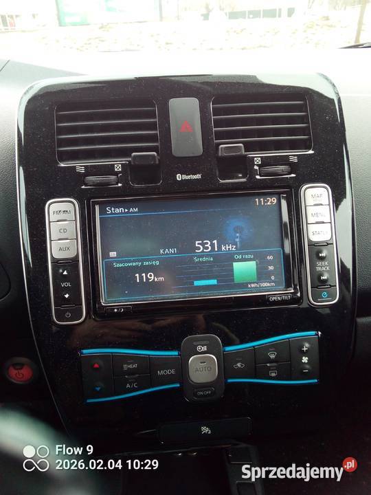 Nissan Leaf 24 kWh mit Batterie TEKNA 2015r tempomat Goleniów