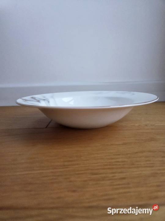 Komplet 6 głębokich talerzy marberis białe małopolskie