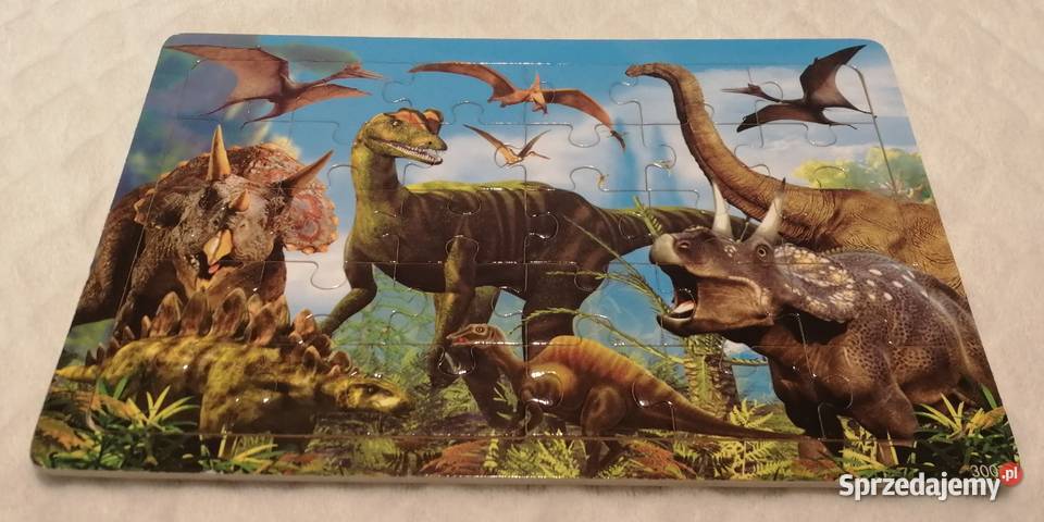 Puzzle w ramce drewniane Dinozaury 223x147 30 el Dla Dziecka śląskie Czeladź
