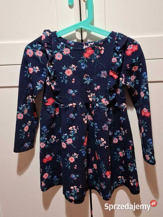 Sukienka w kwiatki z falbanką r 92 Wąbrzeźno
