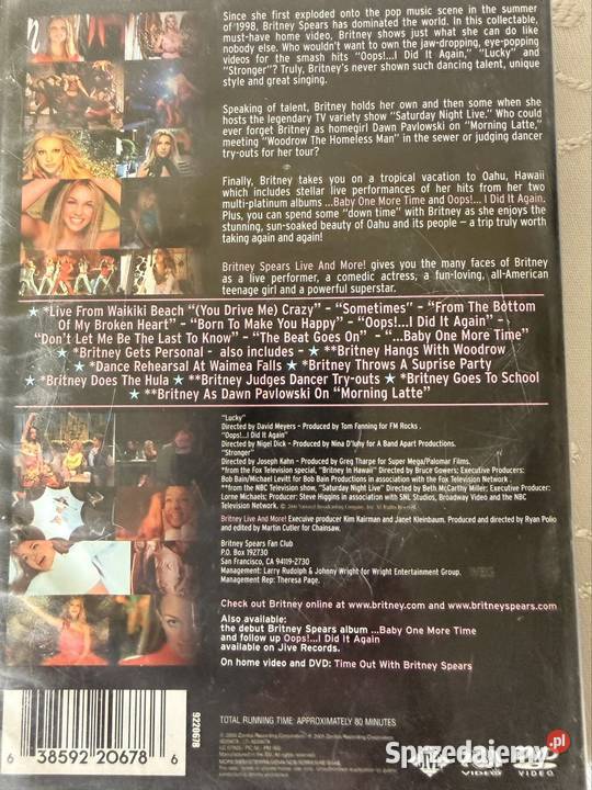 Britney Spears Live and More DVD Oryginał Crazy Czerwionka-Leszczyny sprzedam