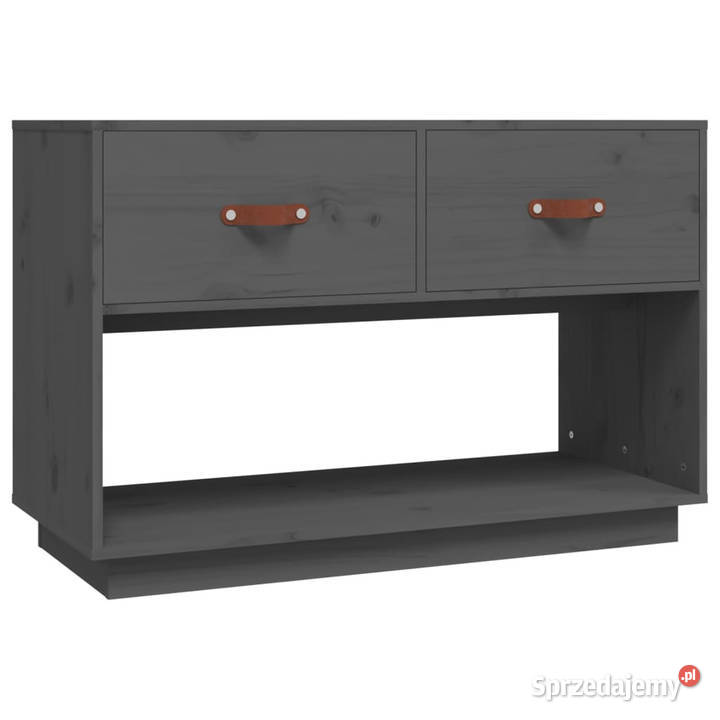 Szafka pod telewizor szara 90x40x60 lite drewno Meble