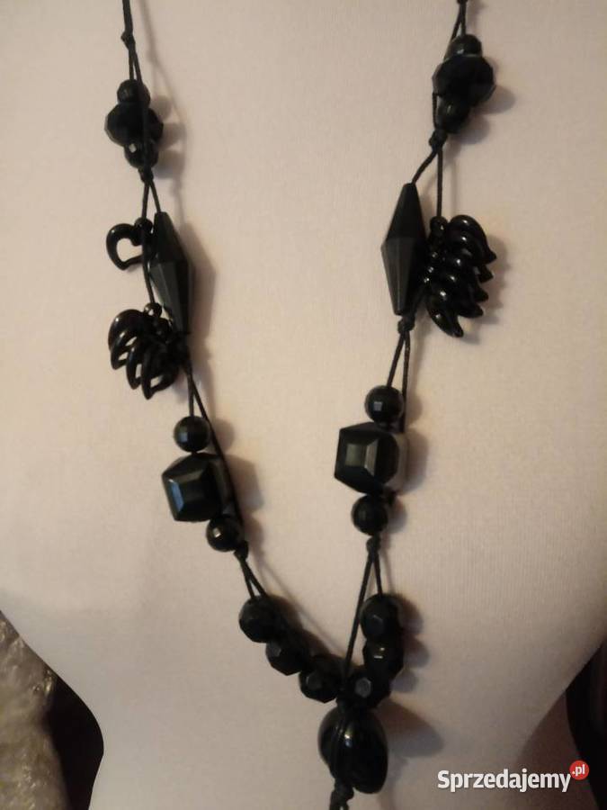 Czarny długi naszyjnik Chrzanów