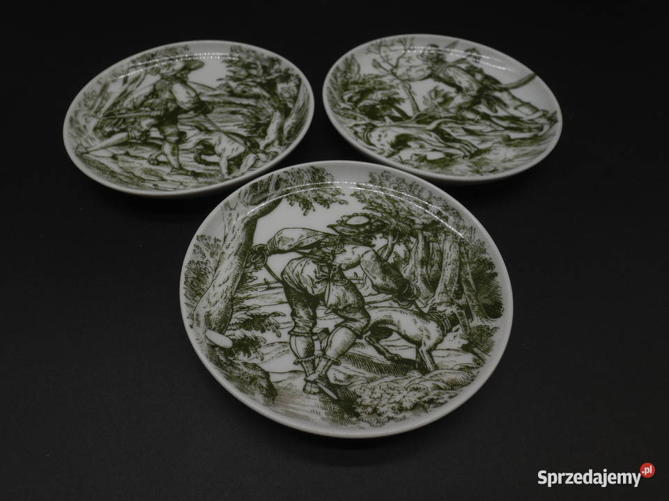 Paterkitalerzyki 3motyw myśliwski KAISER Porcelana i szkło Raszków