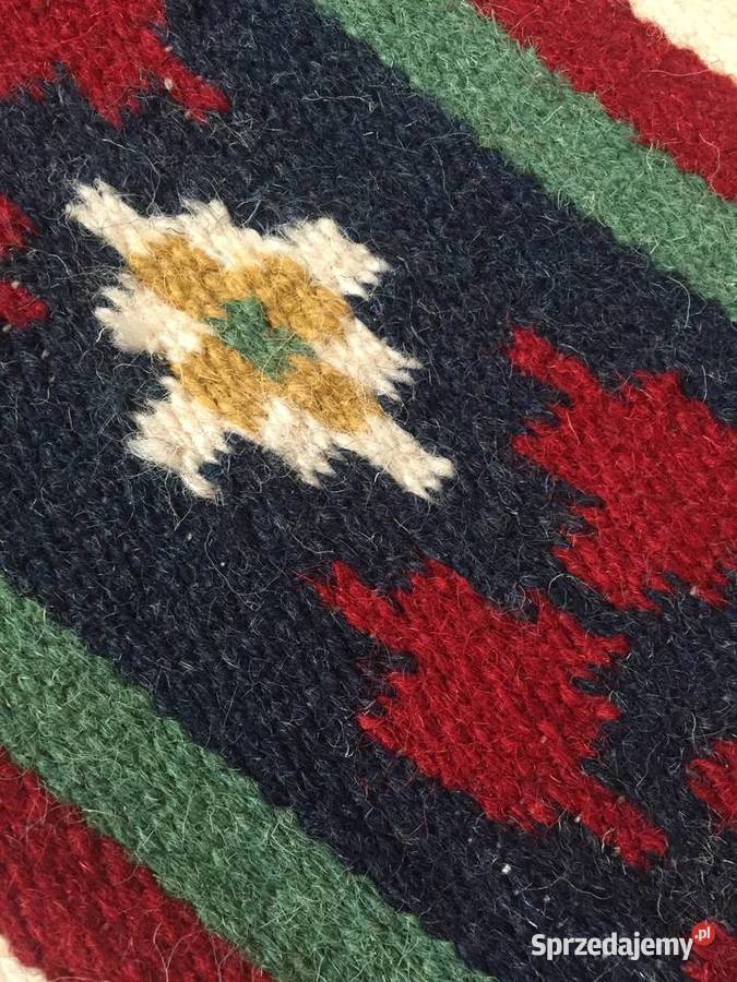 Wełniak tkany ręcznie wielokolorowy Ryki