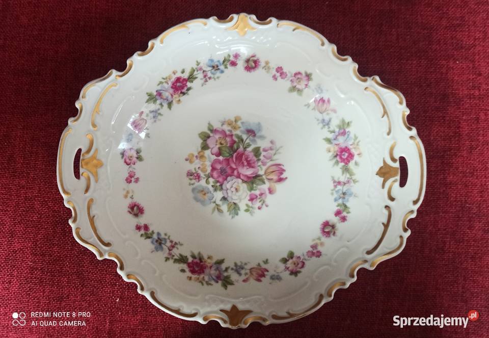 Zloty Kieliszek z białej porcelany Sygnowany M Gdańsk sprzedam