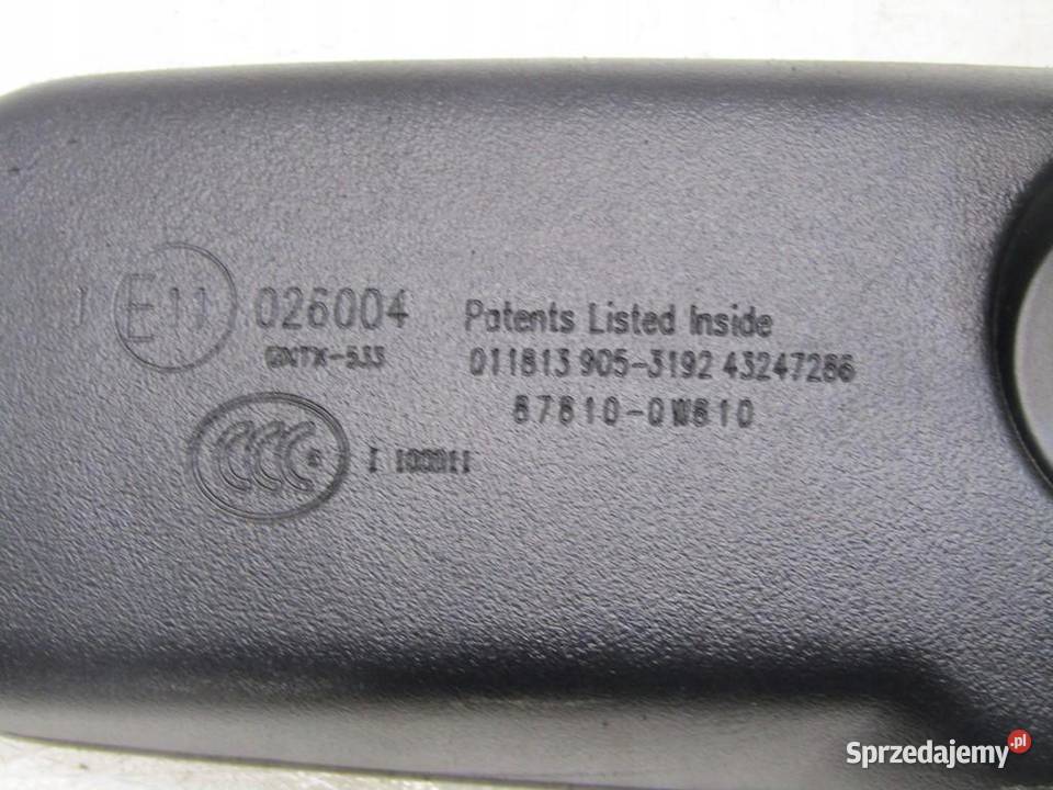 LUSTERKO WSTECZNE TOYOTA AURIS II 878100W810 osobowe
