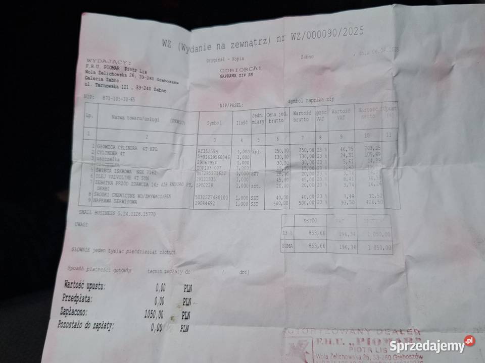 Silnik Zipp Arrow Fly 70cc małopolskie Biskupice Radłowskie