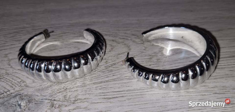 Kolczyki damskie mega koła posrebrzane Łódź