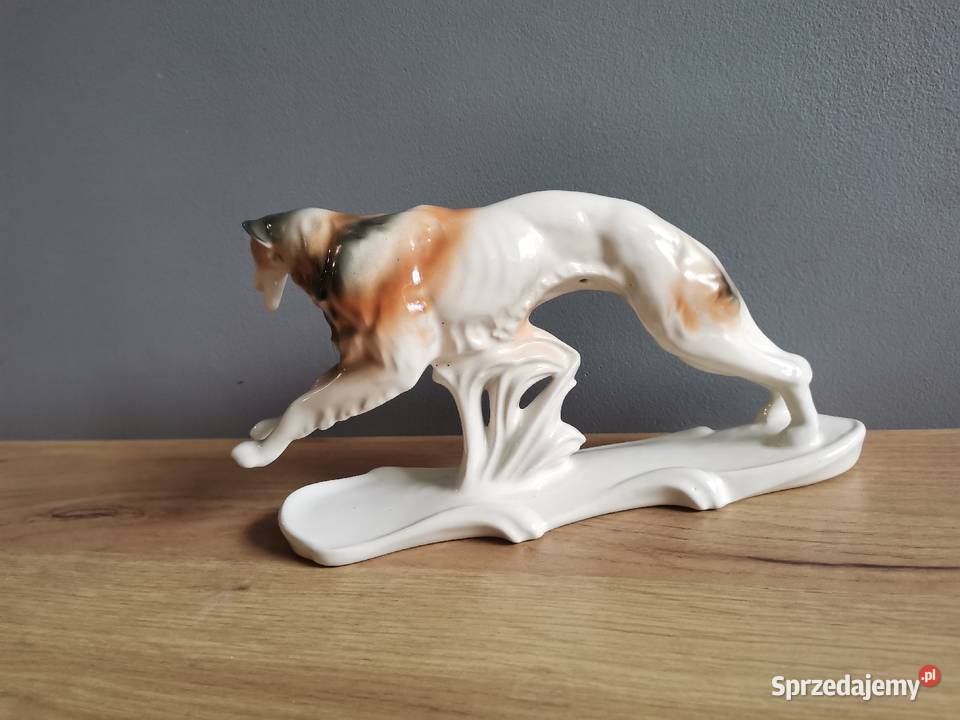 Stara figurka Chart Borzoj porcelana Katowice sprzedam