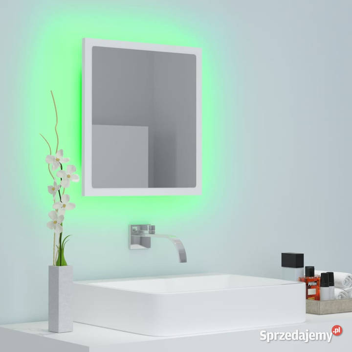 Lustro łazienkowe LED białe 40x85x37 akryl Warszawa