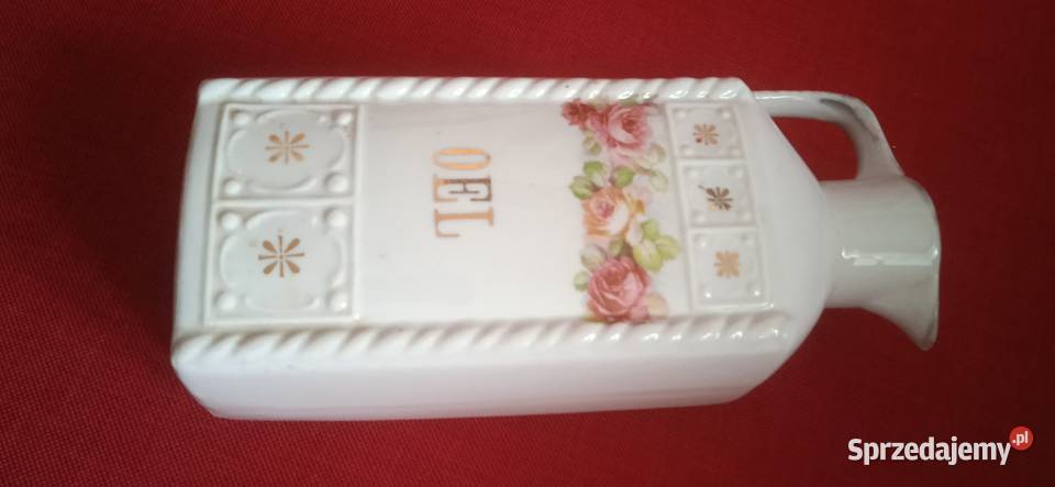 Stary porcelanowy dzbanek do oleju sygnatuta dolnośląskie Świdnica