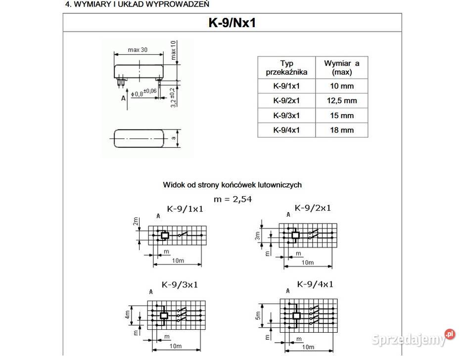 Przekaźnik kontaktronowy K93x1 4531 6V 200V05A Gdańsk