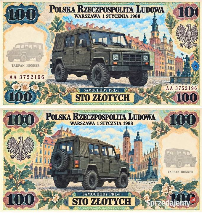 zestaw 14 banknotów z serii SAMOCHODY PRLu Białystok