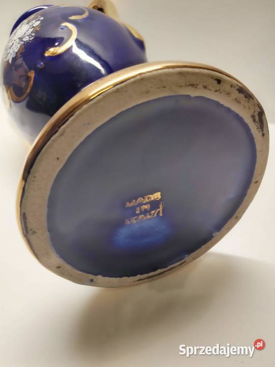Włoska porcelana kobalt złoto Wazon Gniezno sprzedam