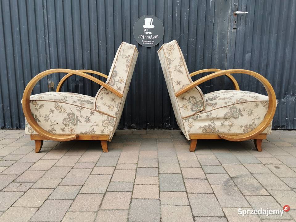 Fotel Art Deco Czechosłowacja lata 30 unikatowa śląskie Pogórze