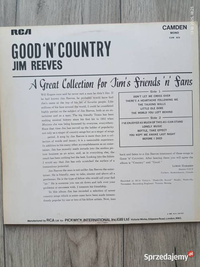 Album winylowy Jim Reeves Płyty i kasety Wronki