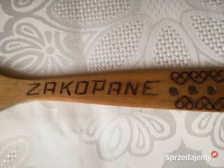 Widelec drewniany ozdobny do mięskapustysałatek łódzkie Łódź