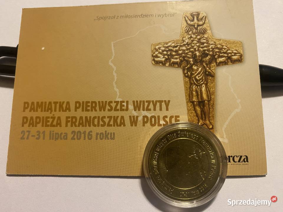 Moneta z okazji I wizyty Papieża Franciszka w mazowieckie Zielonka