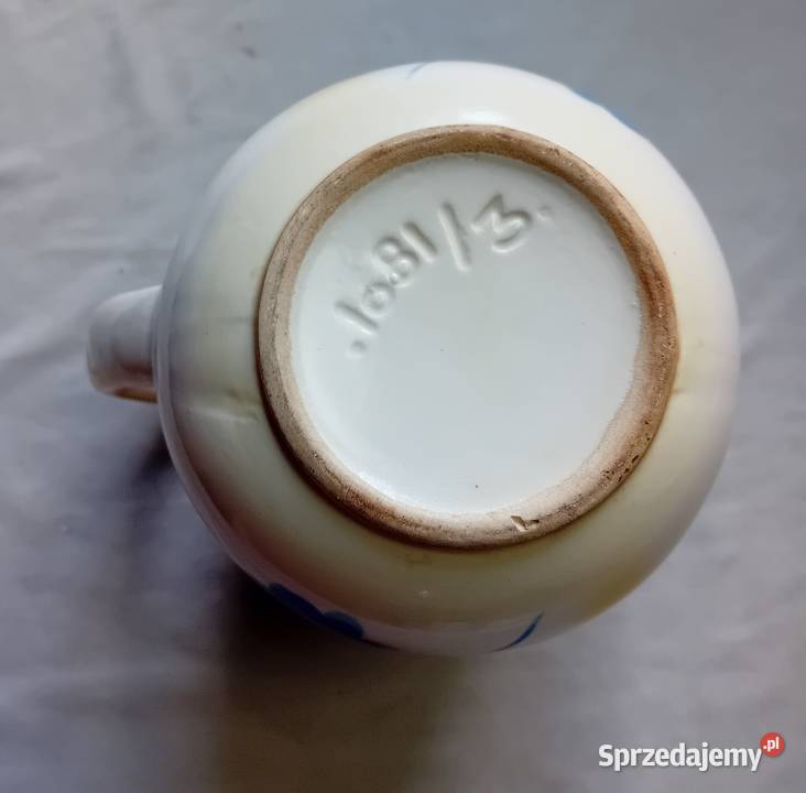 Fajansowy dzbanekmlecznik art deco zdobienia Porcelana i szkło Koźminek