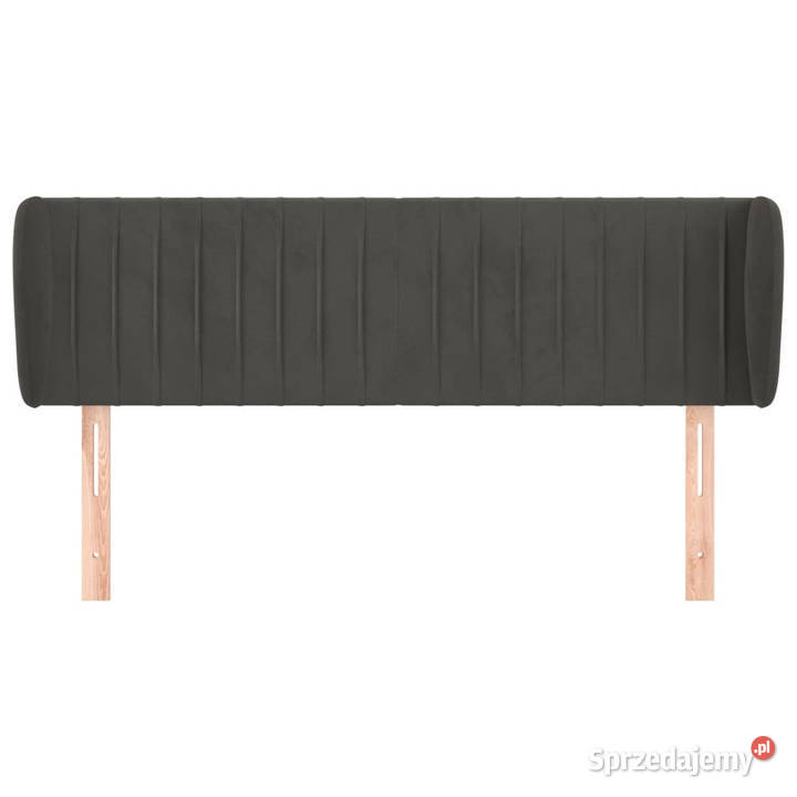 Zagłówek uszak ciemnoszary 147x23x7888 aksamitny mazowieckie