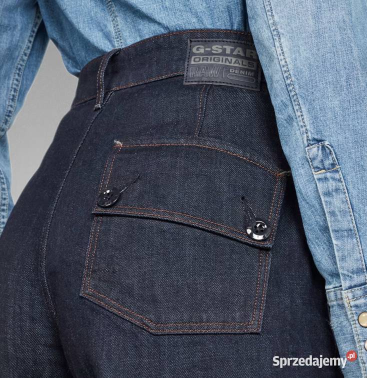 GSTAR RAW SPODNIE JEANSOWE Z SZEROKĄ NOGAWKĄ W27 Spodnie Kalisz sprzedam