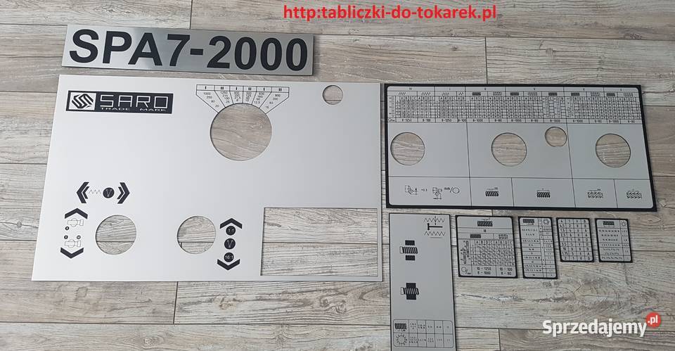 Tokarka SPA72000 Tabliczka Tabliczki Tabela Zelów