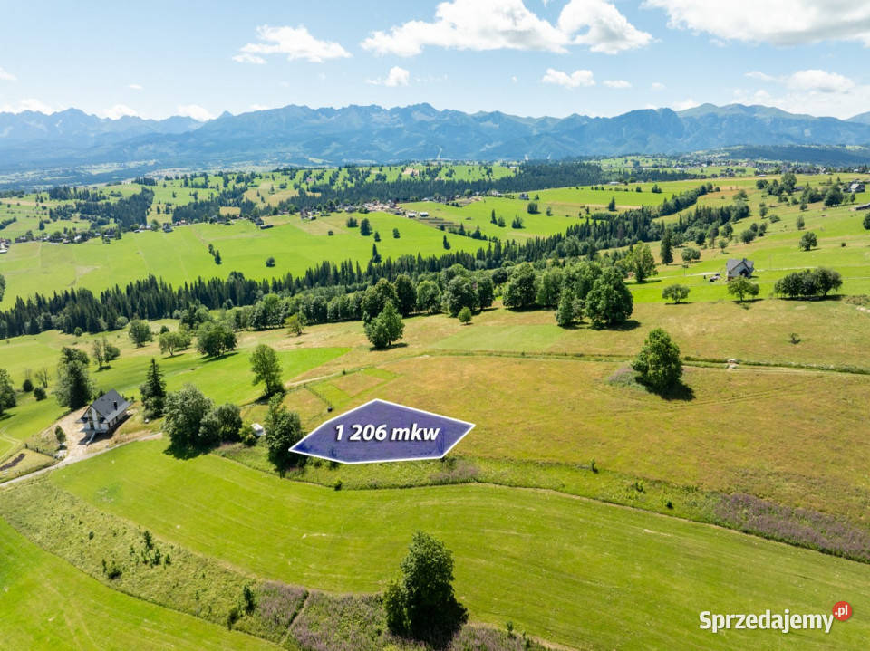Sierockie Działka z widokiem na Tatry 1206M2 Grunty i działki