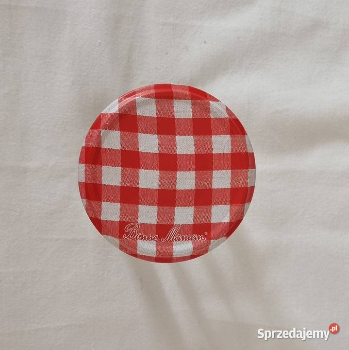 Szklane słoiki z kolorowymi pokrywkami w kratkę Warszawa sprzedam