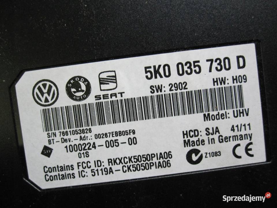VW GOLF VI 11r moduł sterownik Bluetooth