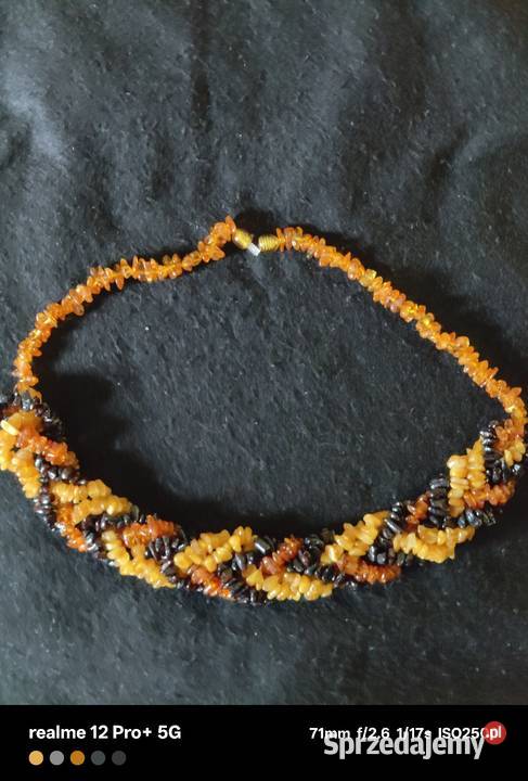 Vintage naszyjnik z naturalnego bursztynu Ostrów Mazowiecka